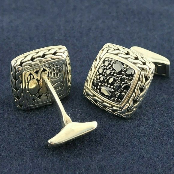 JOHN HARDY CUFFLINKS Classic STERLING SILVER Chain - Picture 2 of 12